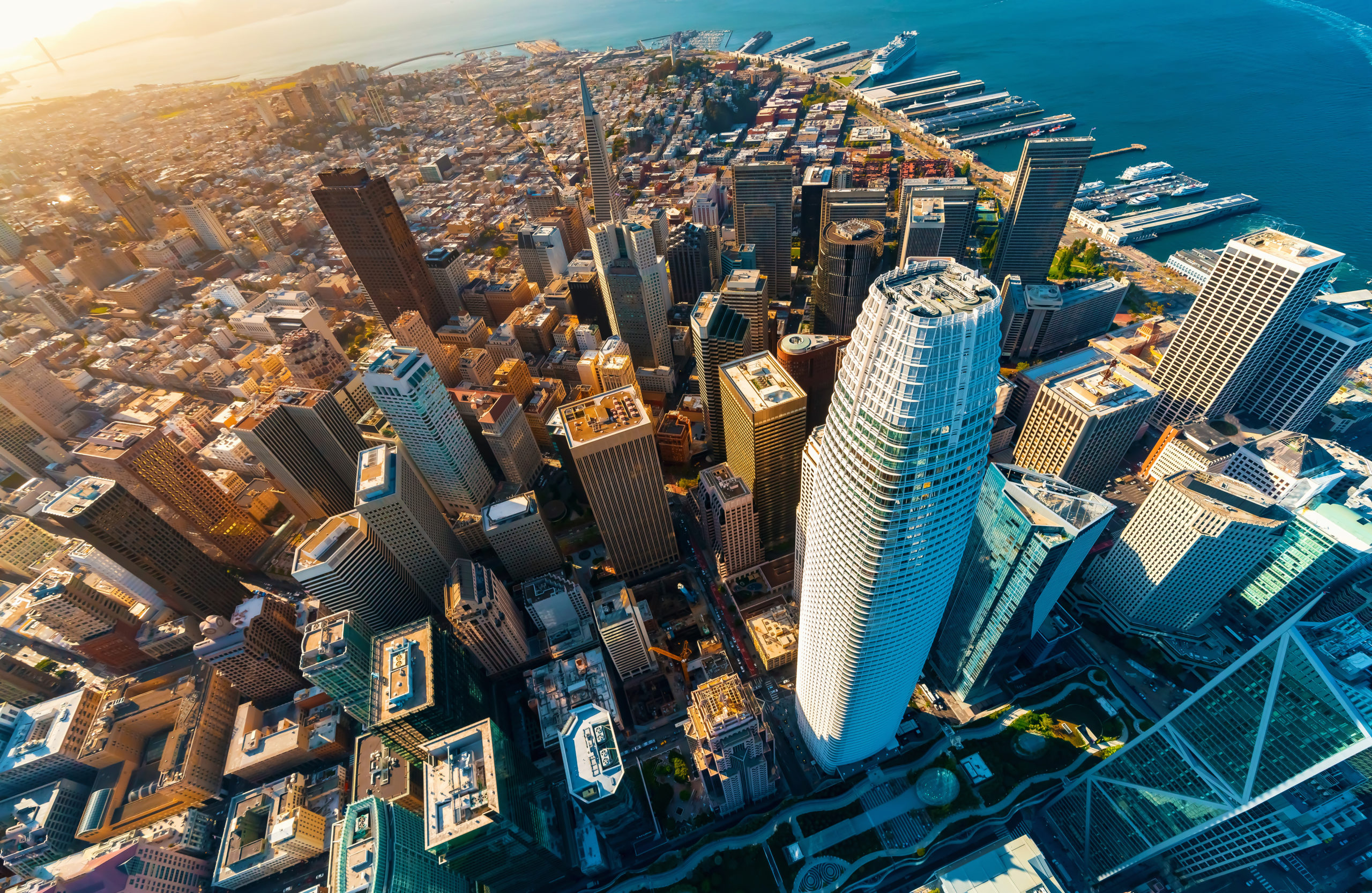 Downtown San Francisco aerial view